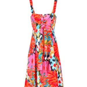 ISO Mara Hoffman Mei Floral Lace-Up Dress